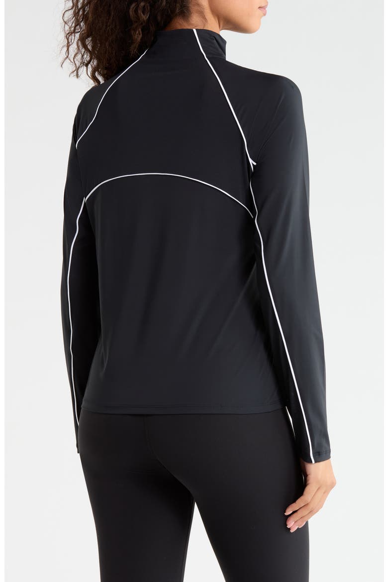 Contrast Mesh Silky Tech Quarter Zip Golf Top, Alternate, color, ONYX
