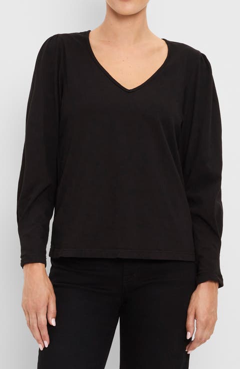 Alba V Neck Puff Sleeve T-Shirt
