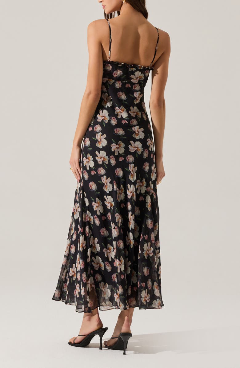 ASTR the Label Maeryn Sweetheart Neck Dress, Alternate, color, Black Floral