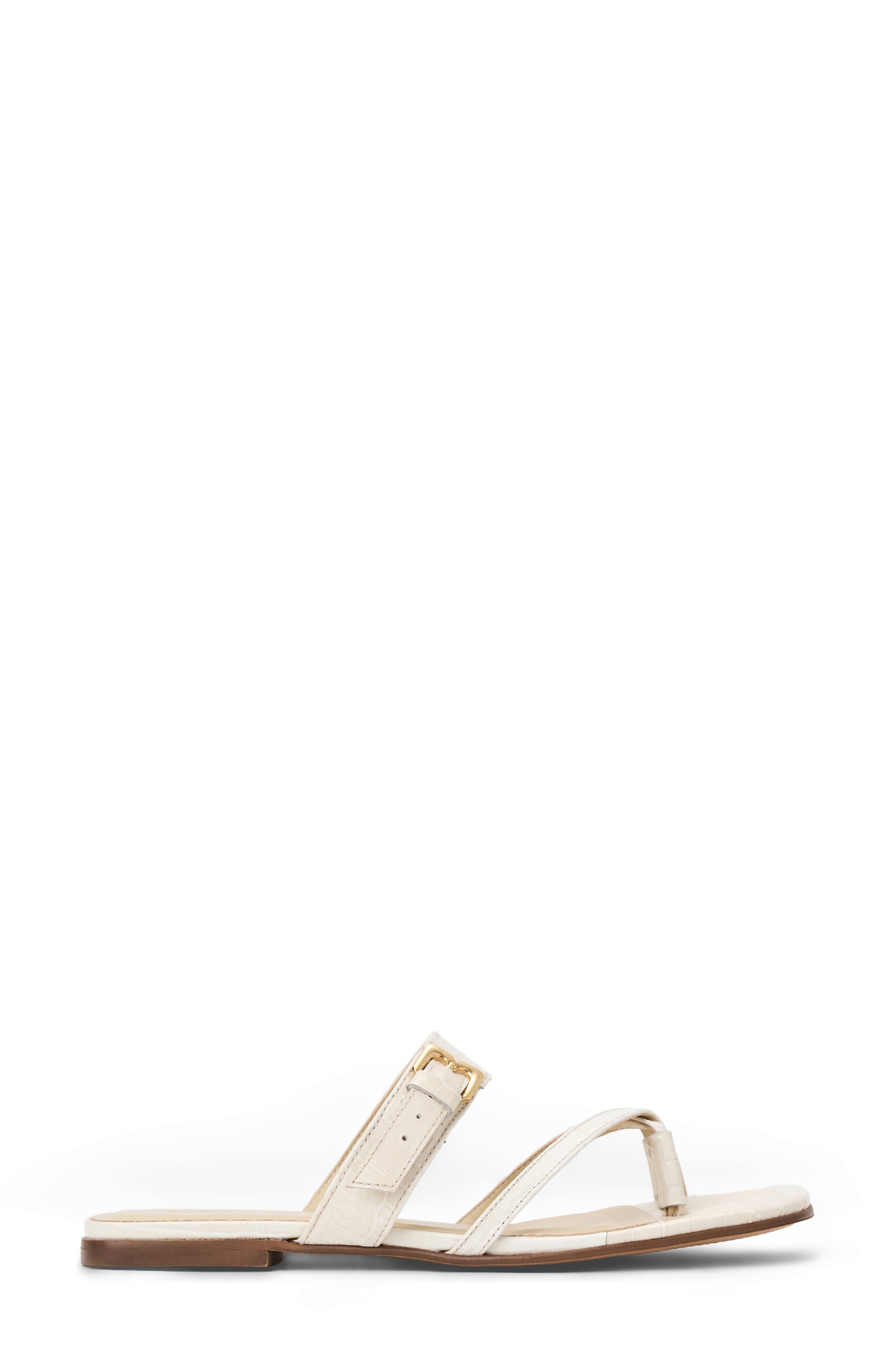 Noela Croc Embossed Slide Sandal, Alternate, color, BONE CROC