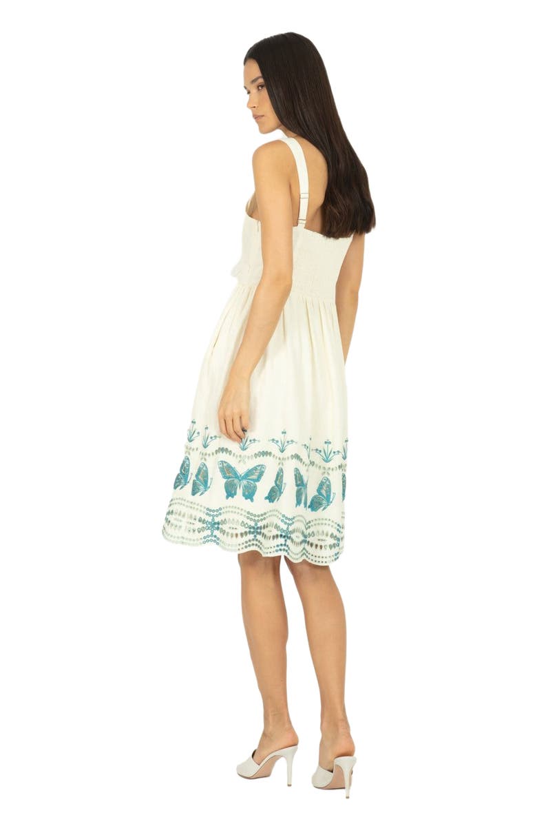 SECRET MISSION Verona Dress, Alternate, color, Crème & Multi Blue Embroidery
