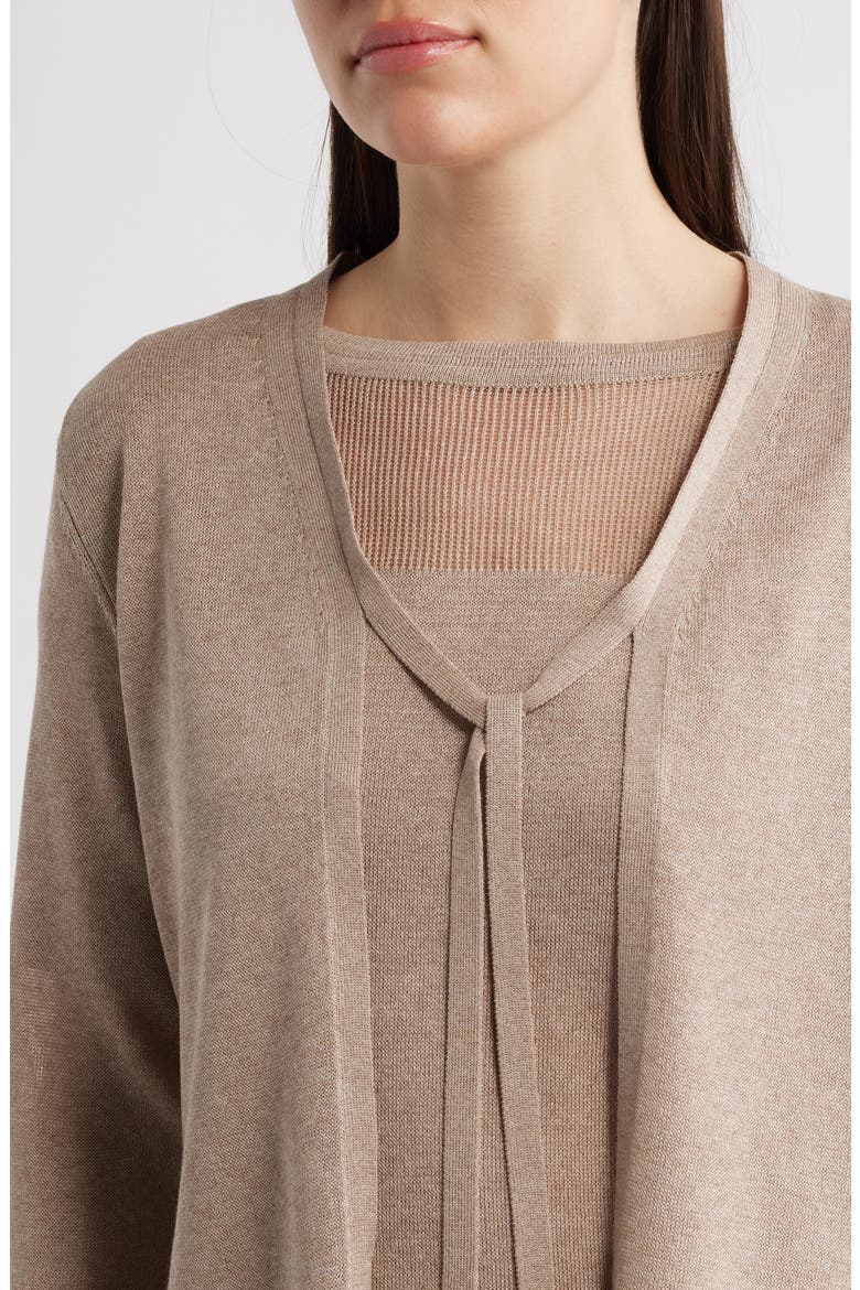 Arden Tie Front Cardigan, Alternate, color, NATURAL