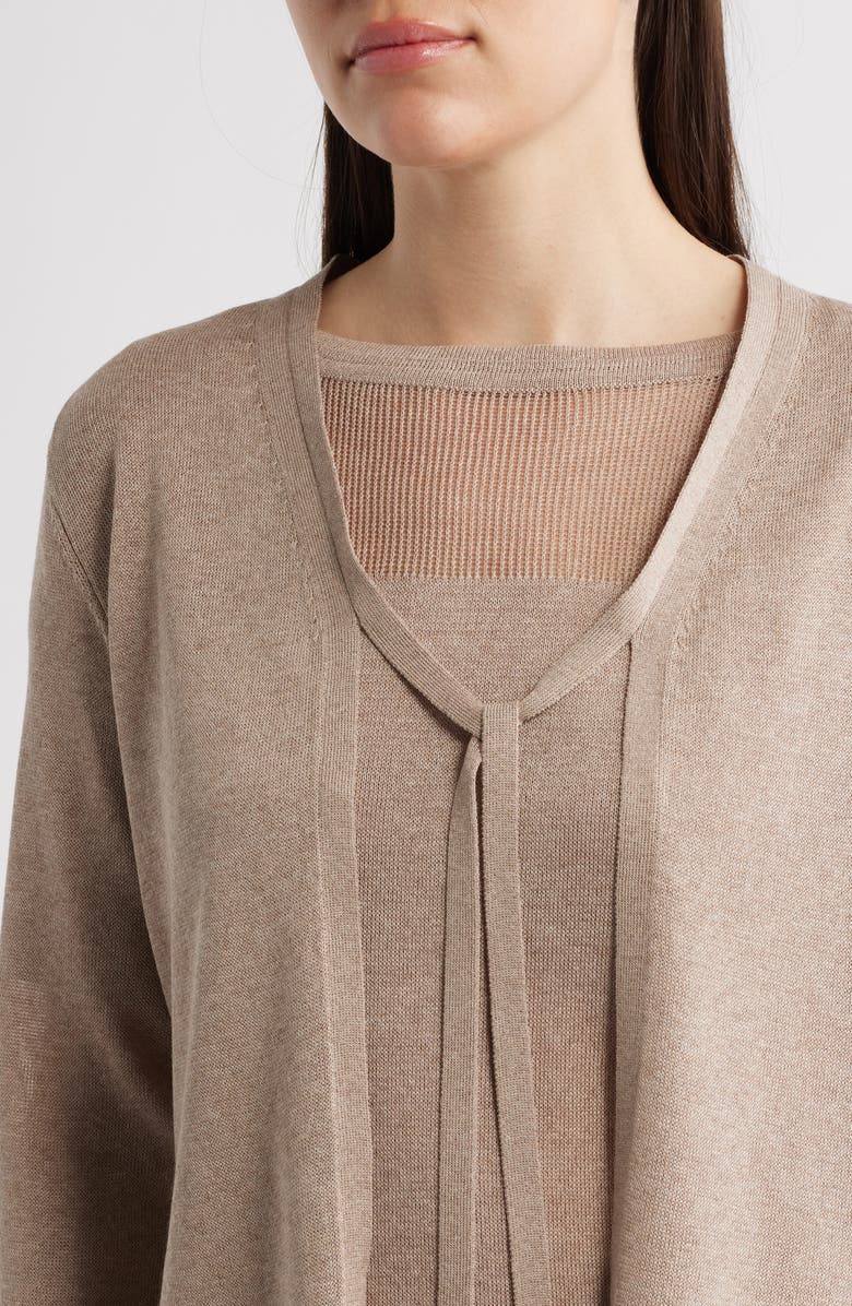 KOBI HALPERIN Arden Tie Front Cardigan, Alternate, color, Natural
