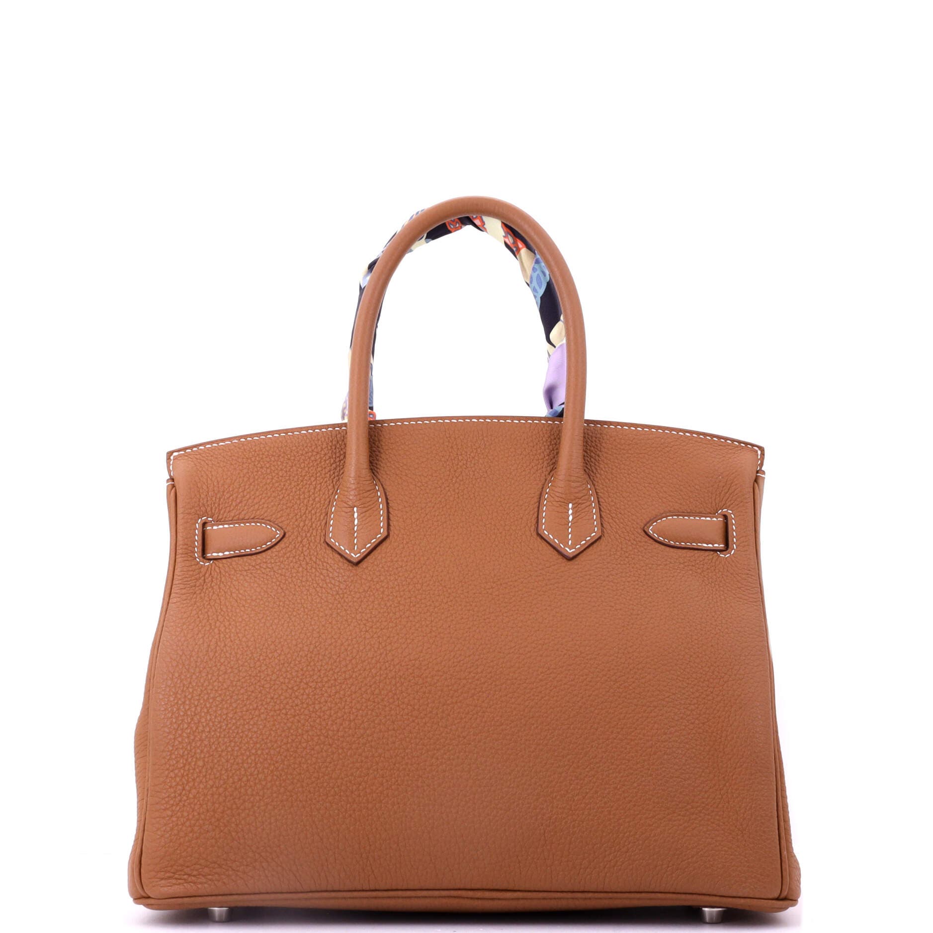 Pre-Owned Hermes Birkin Handbag Brown Togo with Palladium Hardware 30, Alternate, color, Gold