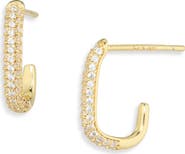 ARGENTO VIVO Pavé Cubic Zirconia Oblong Hoop Earrings