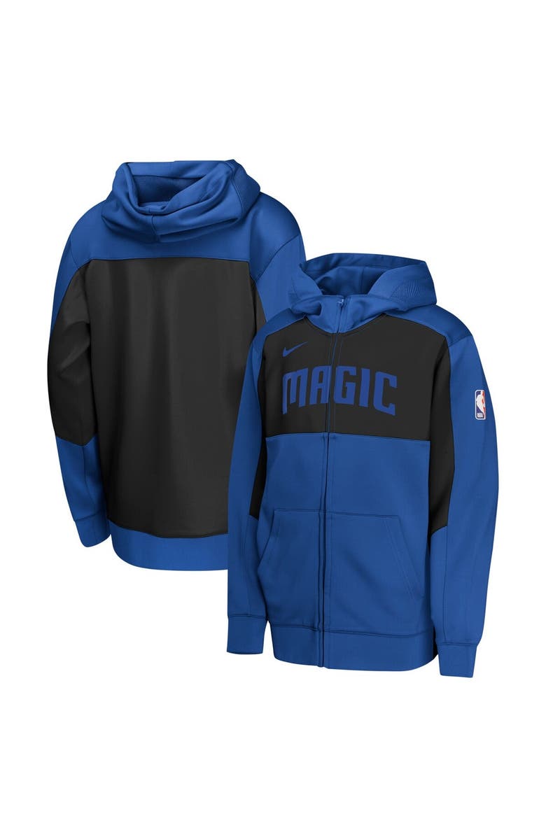 Nike Youth Nike Blue/Black Orlando Magic Authentic On-Court Showtime Performance Full-Zip Hoodie, Main, color, Blue