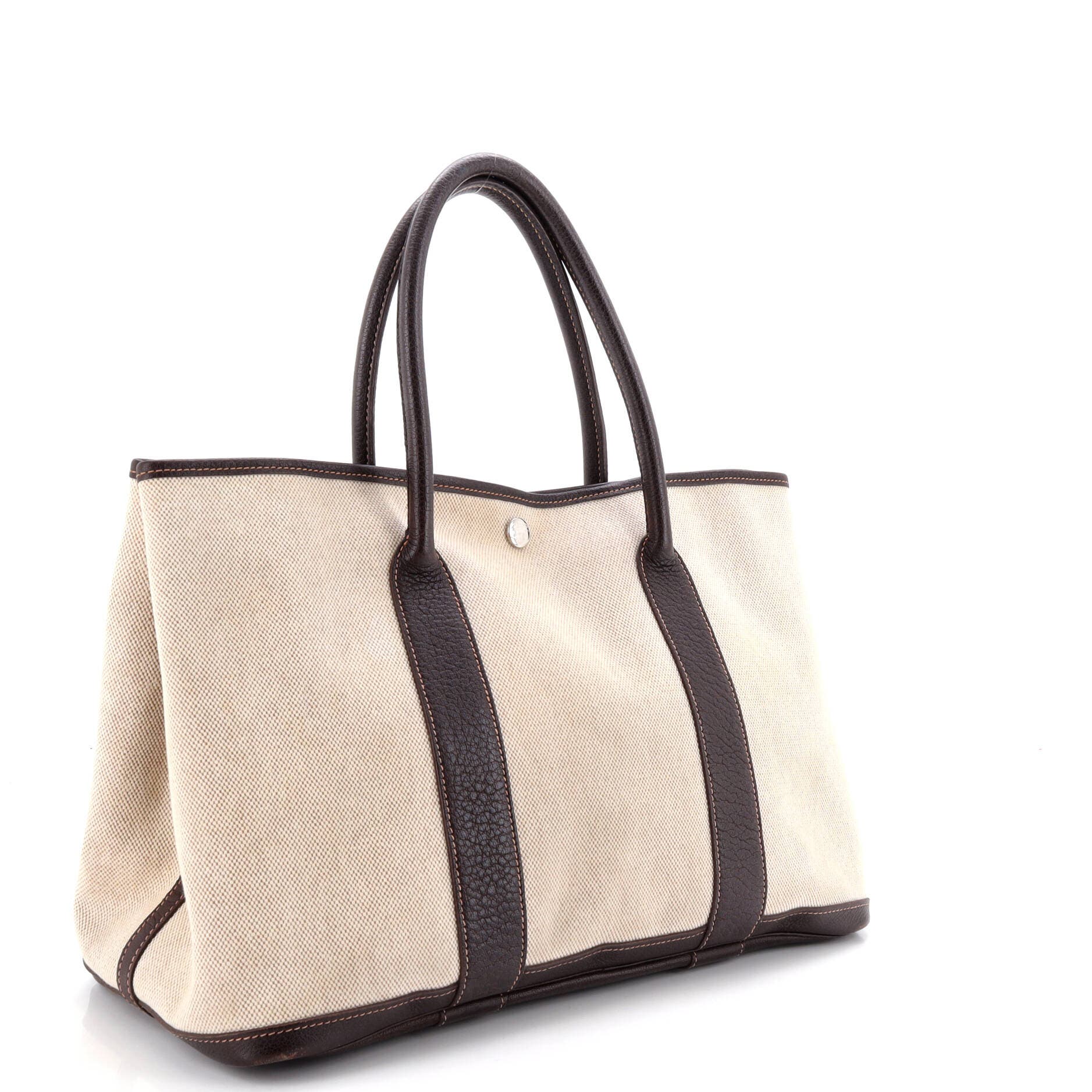 Pre-Owned Hermes Garden Party Tote Toile and Leather 36, Alternate, color, Cocaon