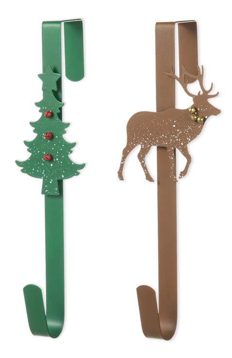 Christmas Metal Tree & Reindeer Wreath Hanger