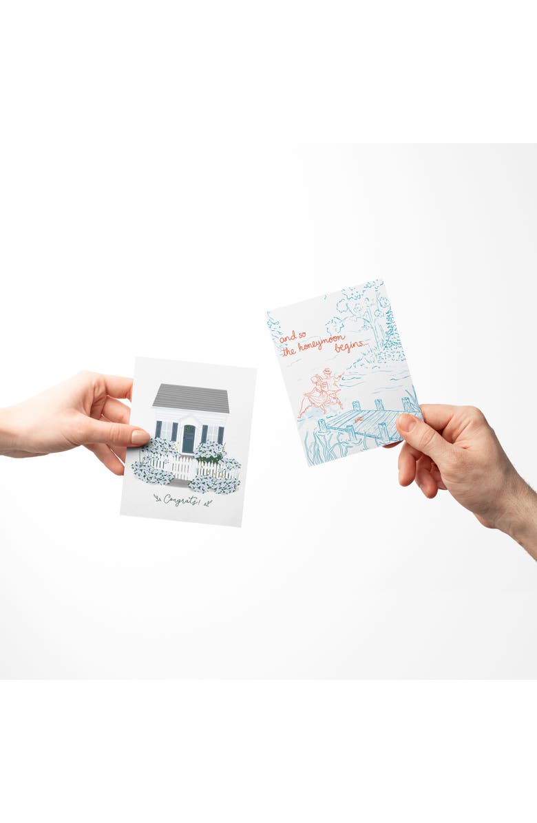 Ramus & Co Wedding Greeting Card Pack (3ct) "Anniversary Honey, Congrats Cottage, And so The Honeymoon Begins", Alternate, color, Multi-Pack