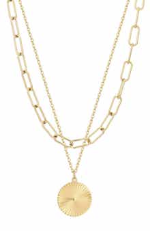 Adornia Set of 2 Chunky Paper Clip & Pendant Necklaces