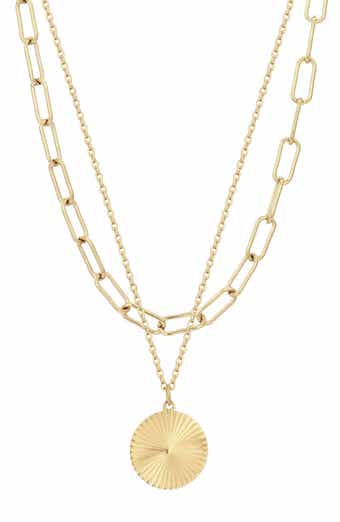 Adornia Set of 2 Chunky Paper Clip & Pendant Necklaces