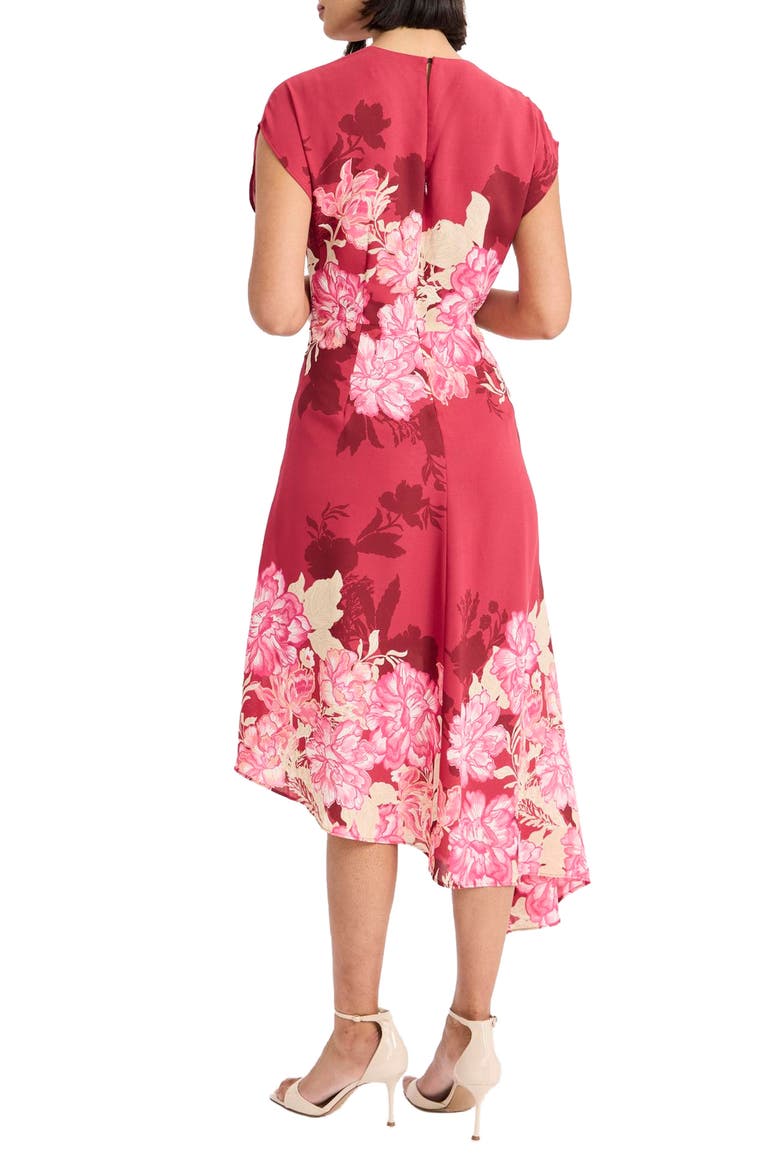 brisbane asymmetrical floral midi dress ASTR Brisbane Asymmetrical Floral Midi Dress