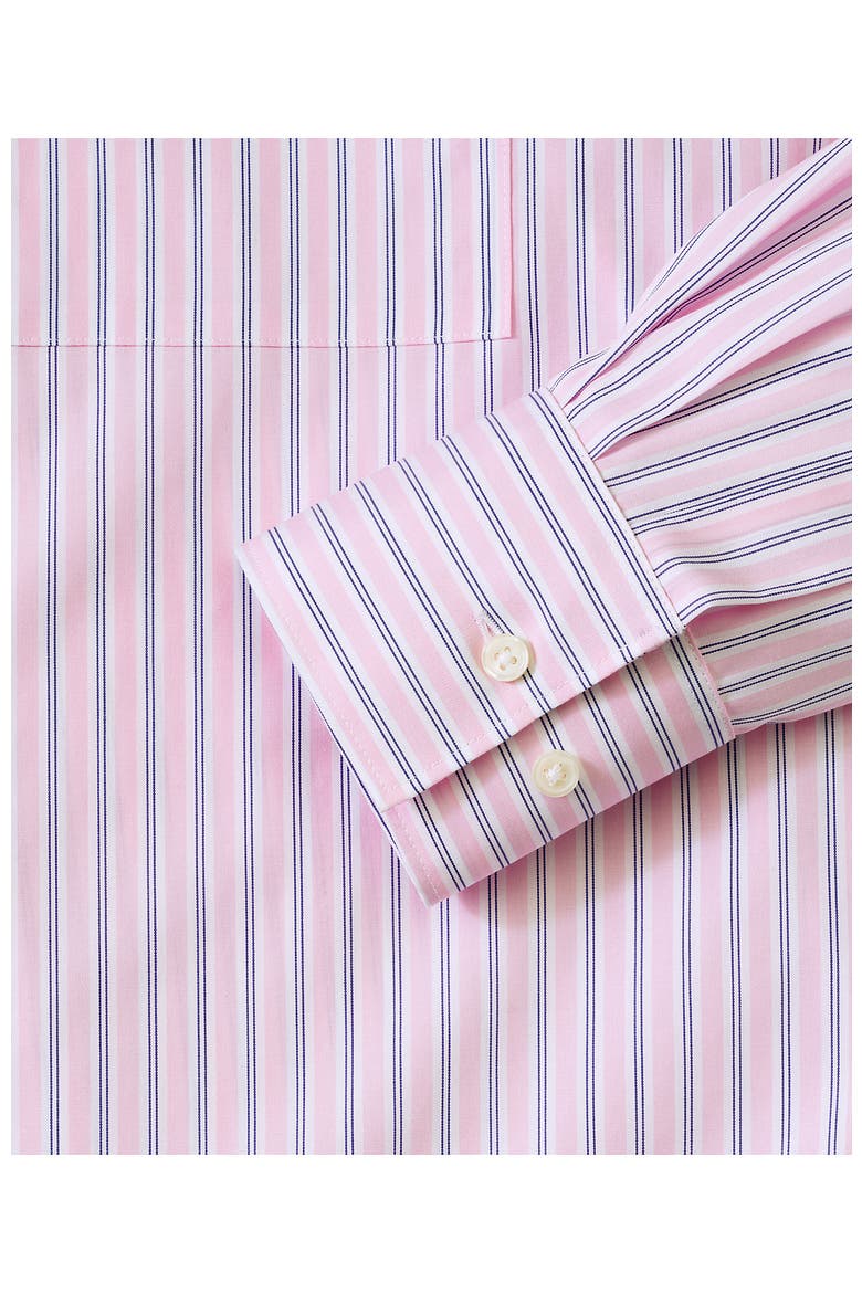 No Iron Oversized Poplin Extra Long Tunic, Alternate, color, Light Rose Pink Awning Stripe