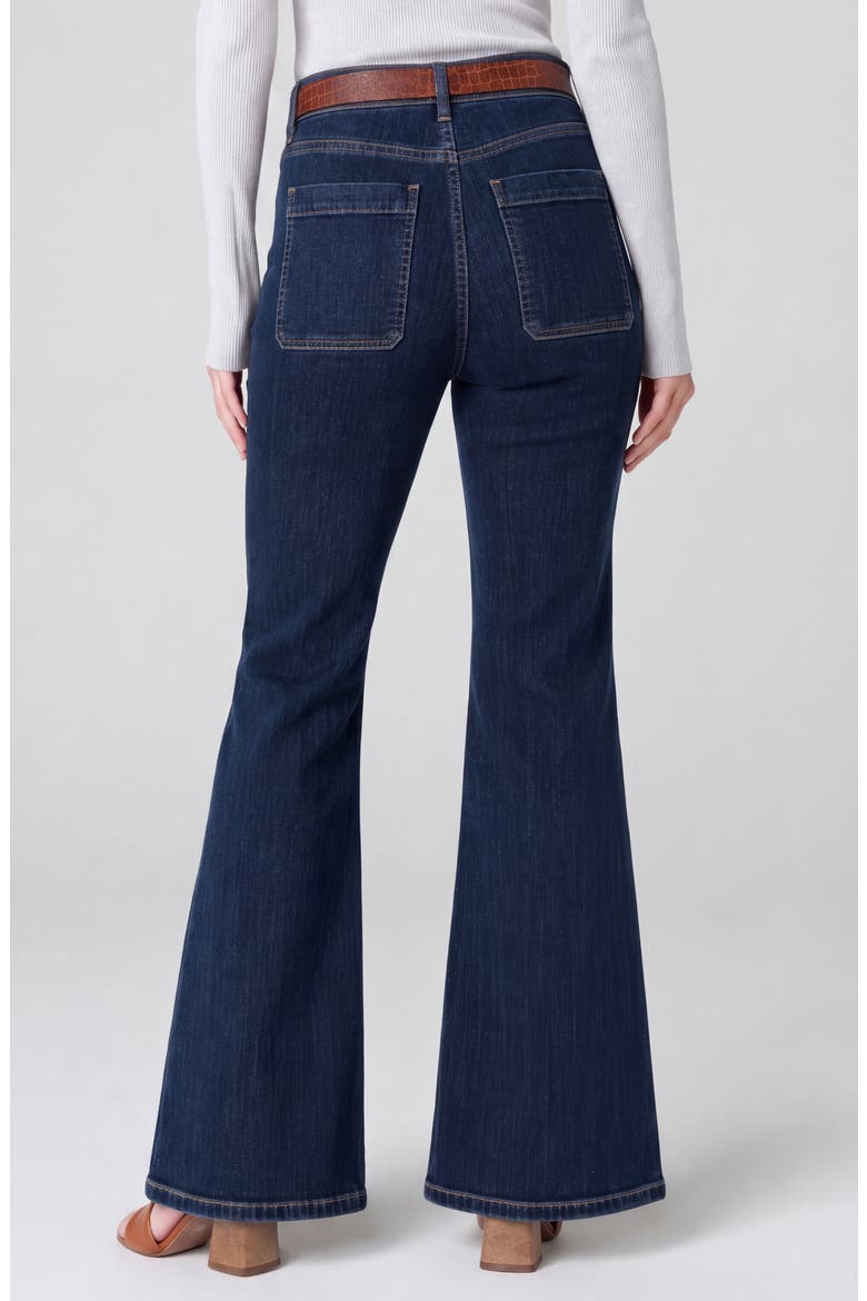 Hannah Patch Pocket Crop Flare Jeans, Alternate, color, COLLEGIATE BLUE