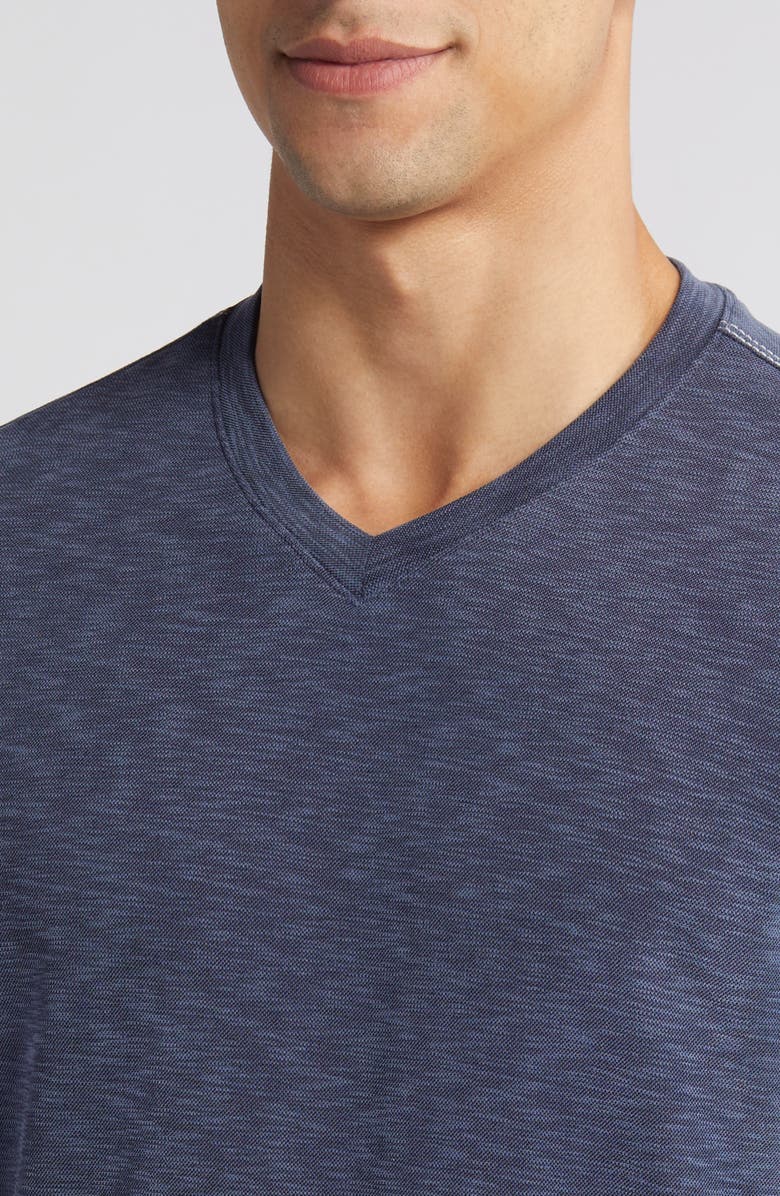 Johnston & Murphy Vintage Slub V-Neck T-Shirt, Alternate, color, Navy