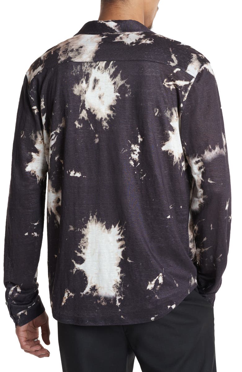 John Varvatos Madera Splash Dye Slub Linen Button-Up Shirt, Alternate, color, 
