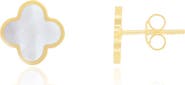 The Lovery Fine Jewelry Small Mother of Pearl Clover Stud Earrings