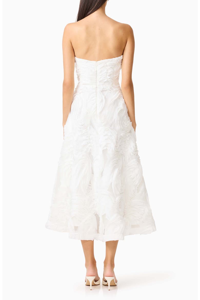 Asha 3-D Lace Strapless Cocktail Dress, Alternate, color, WHITE