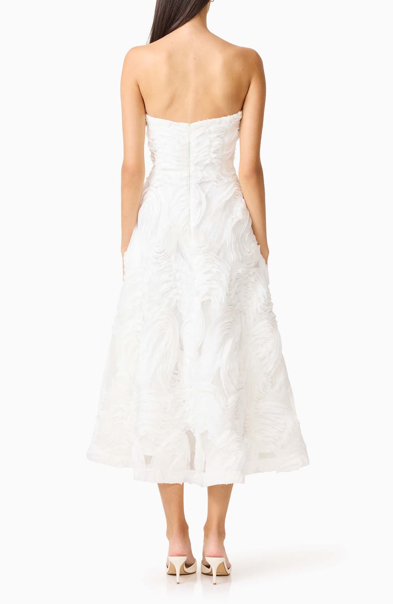 Elliatt Asha 3-D Lace Strapless Cocktail Dress, Alternate, color, White