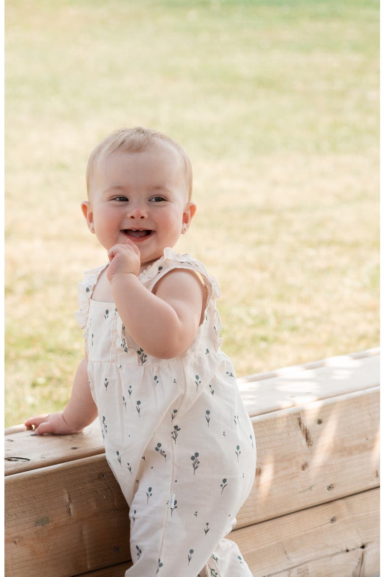 Blue Tulip Print Organic Cotton Romper, Alternate, color, LIGHT PINK