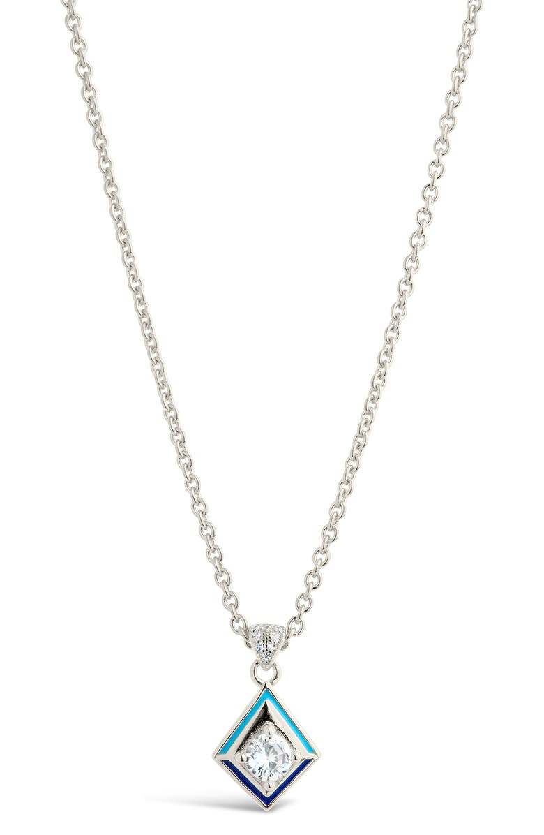 Sterling Forever Azurine CZ Pendant Necklace, Alternate, color, 
