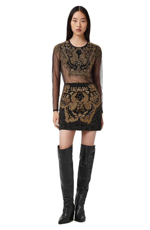 Allsaints Jamilia Embellished Mini Skirt In Multi