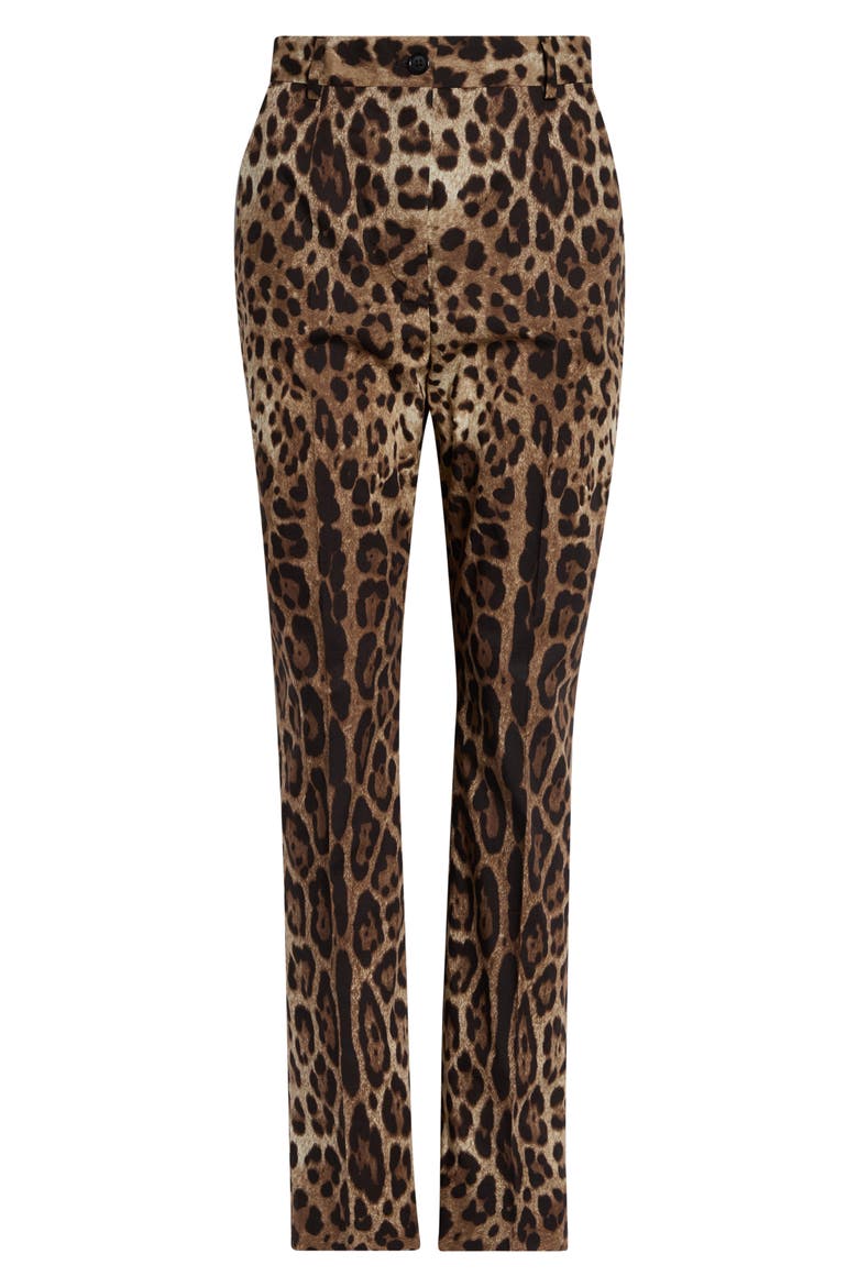 Leopard Print Cotton Poplin Pants, Main, color, LEO NEW