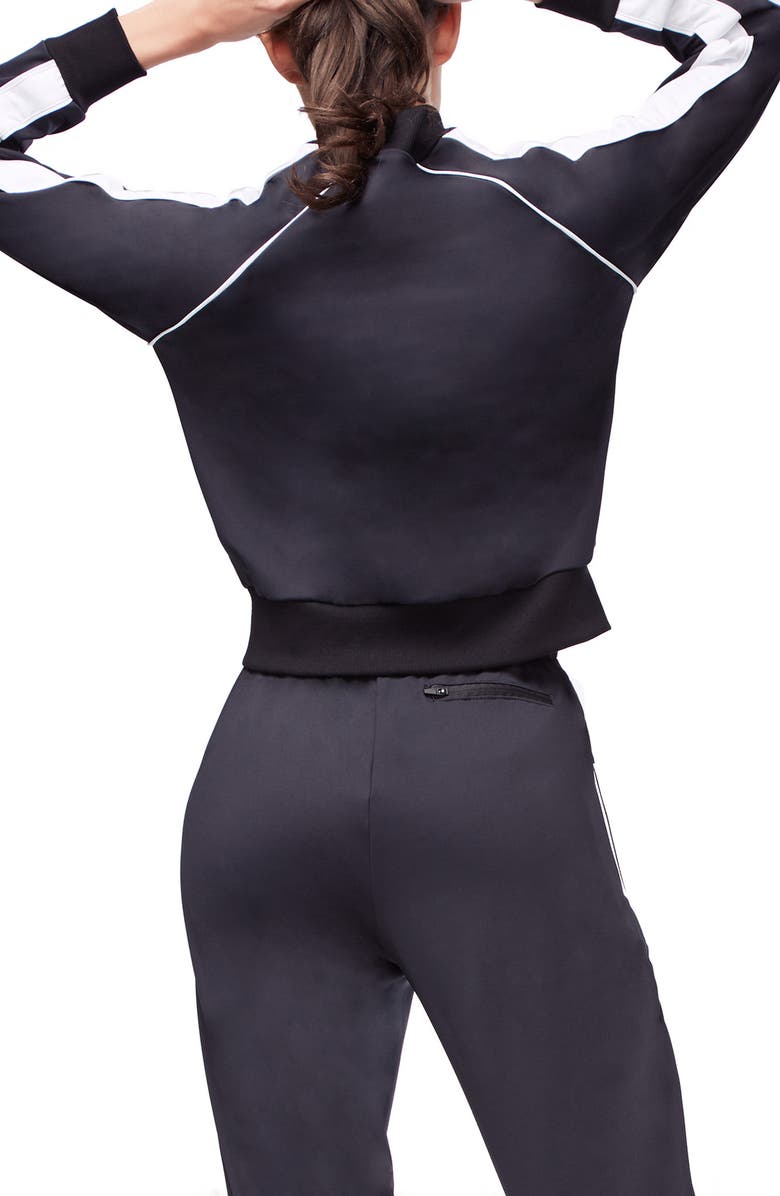 Good American Piped Bomber Jacket, Alternate, color,