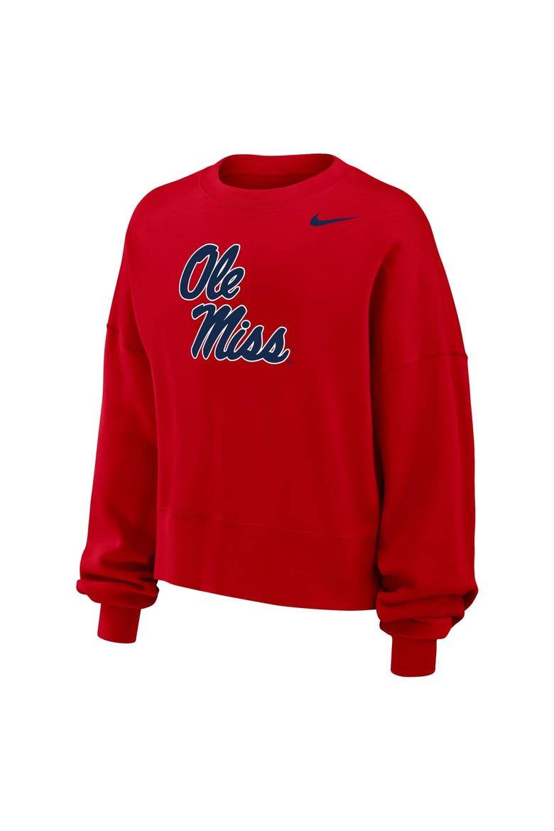 Women's Nike Red Ole Miss Rebels Phoenix Fleece Pullover Sweatshirt, Alternate, color, Red