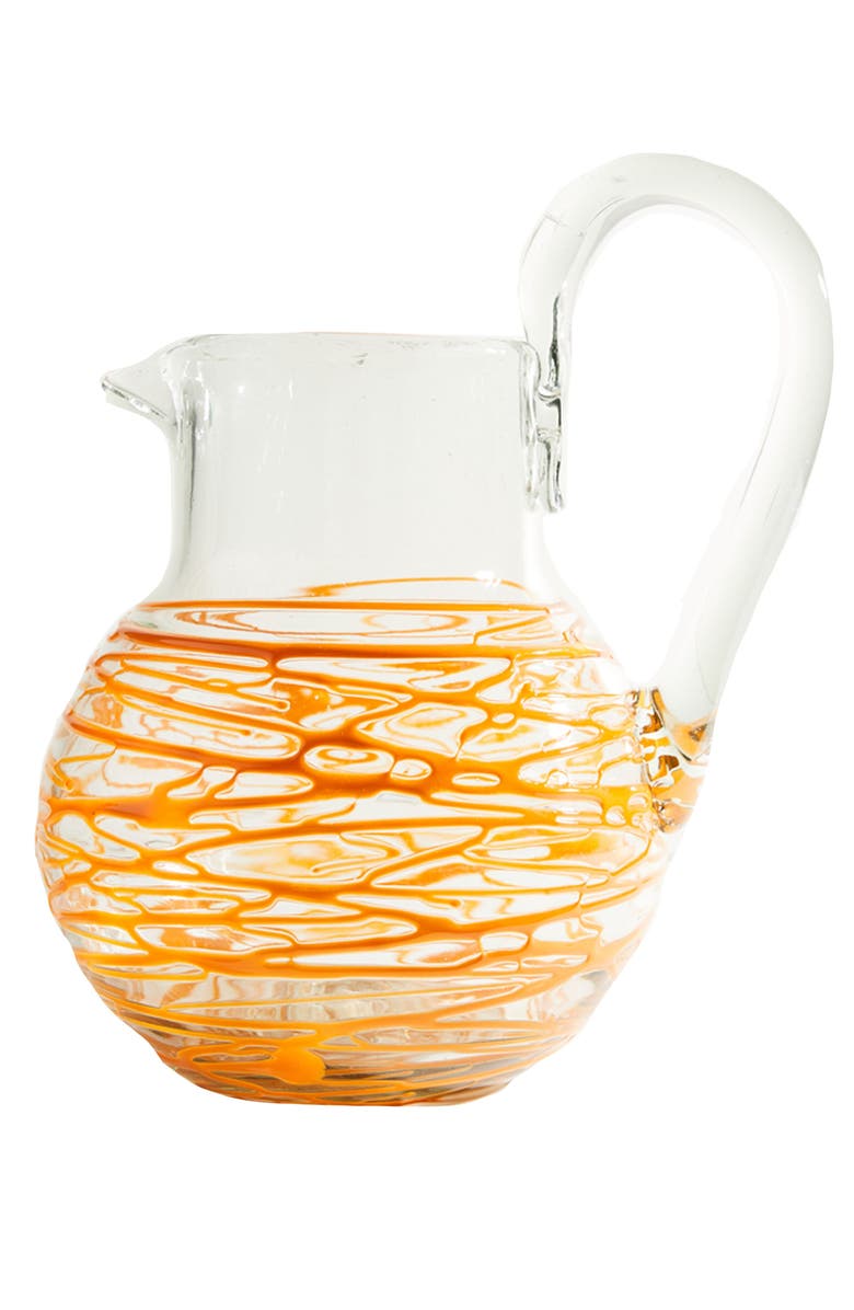 Verve Culture Handblown Glass Pitcher, Main, color, Orange