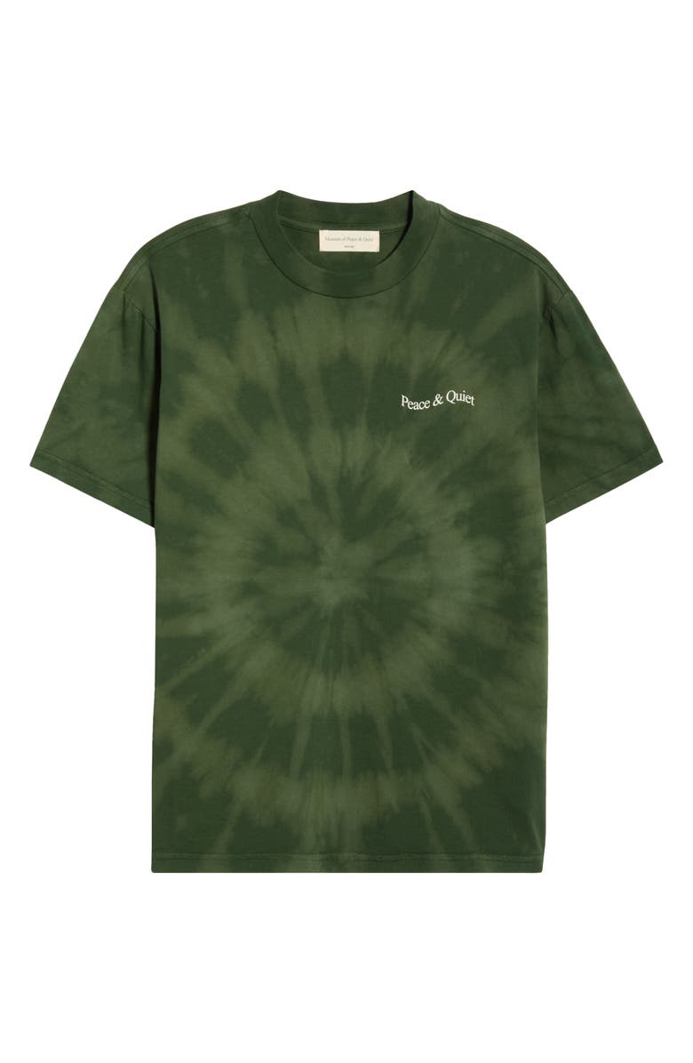 Museum of Peace & Quiet Tie Dye Wordmark Graphic T-Shirt, Alternate, color, Forest
