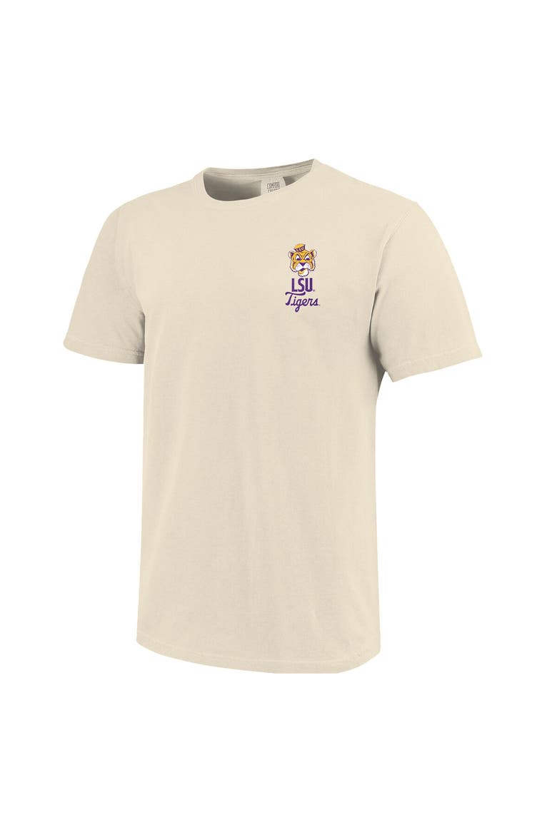 Men's Cream LSU Tigers Comfort Colors Mascot Overlay T-Shirt, Alternate, color, Cream