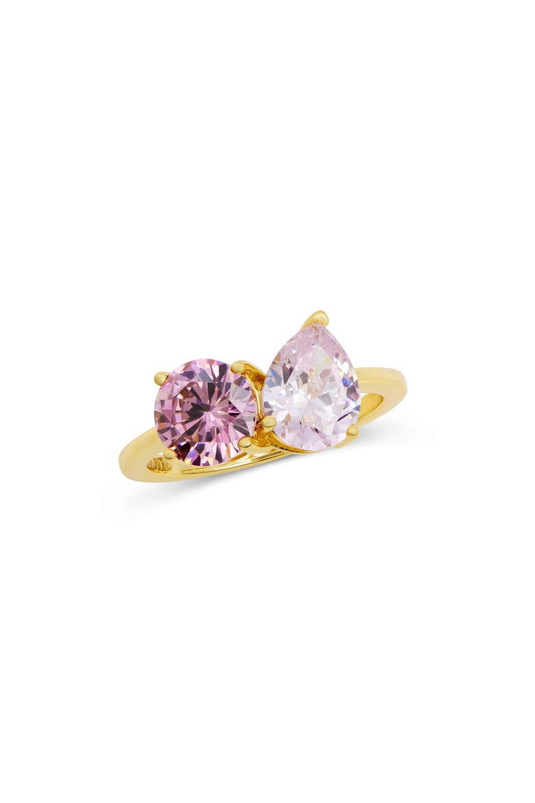 Cubic Zirconia Toi et Moi Ring, Main, color, PINK