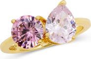 SAVVY CIE JEWELS Cubic Zirconia Toi et Moi Ring