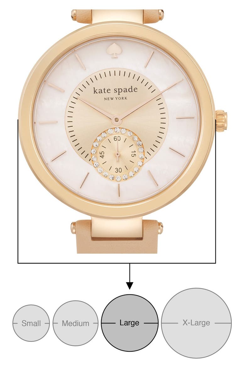 'perry' crystal accent leather strap watch, 38mm, Alternate, color, VACHETTA