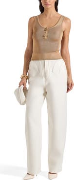 Manière De Voir Pippa Pointelle Knitted Vest With Knot Button