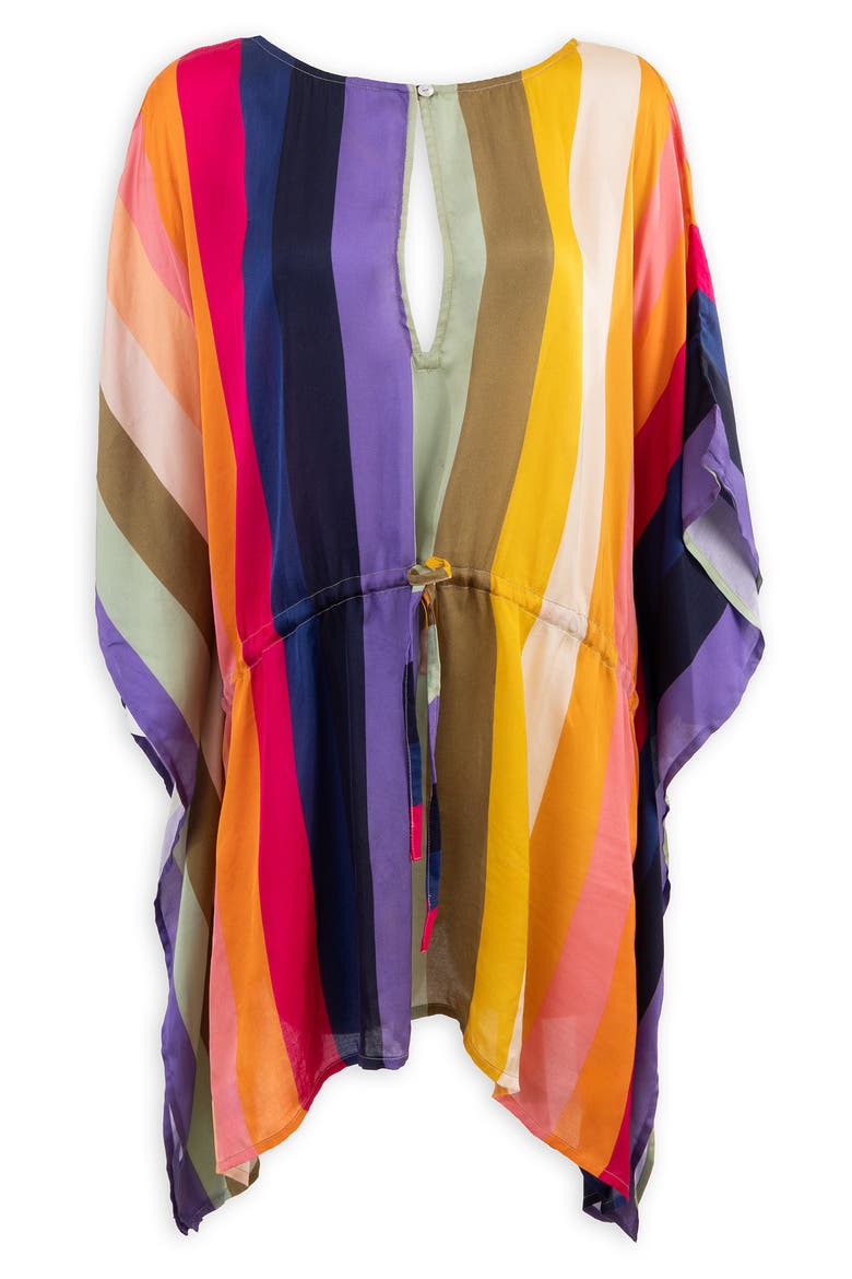 Striped Tie Front Kaftan, Main, color, MULTI