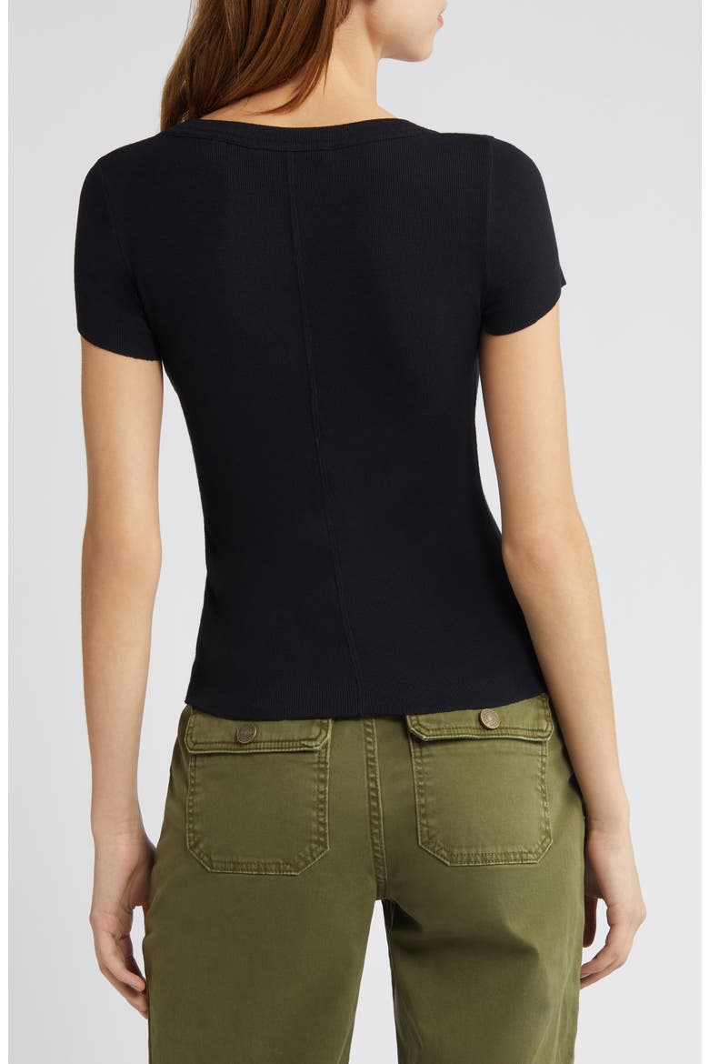 Scoop Neck Rib Baby Tee, Alternate, color, BLACK