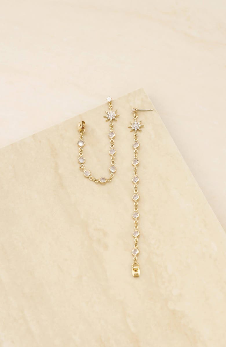 Ettika Starburst Front/Back Earrings, Alternate, color, 