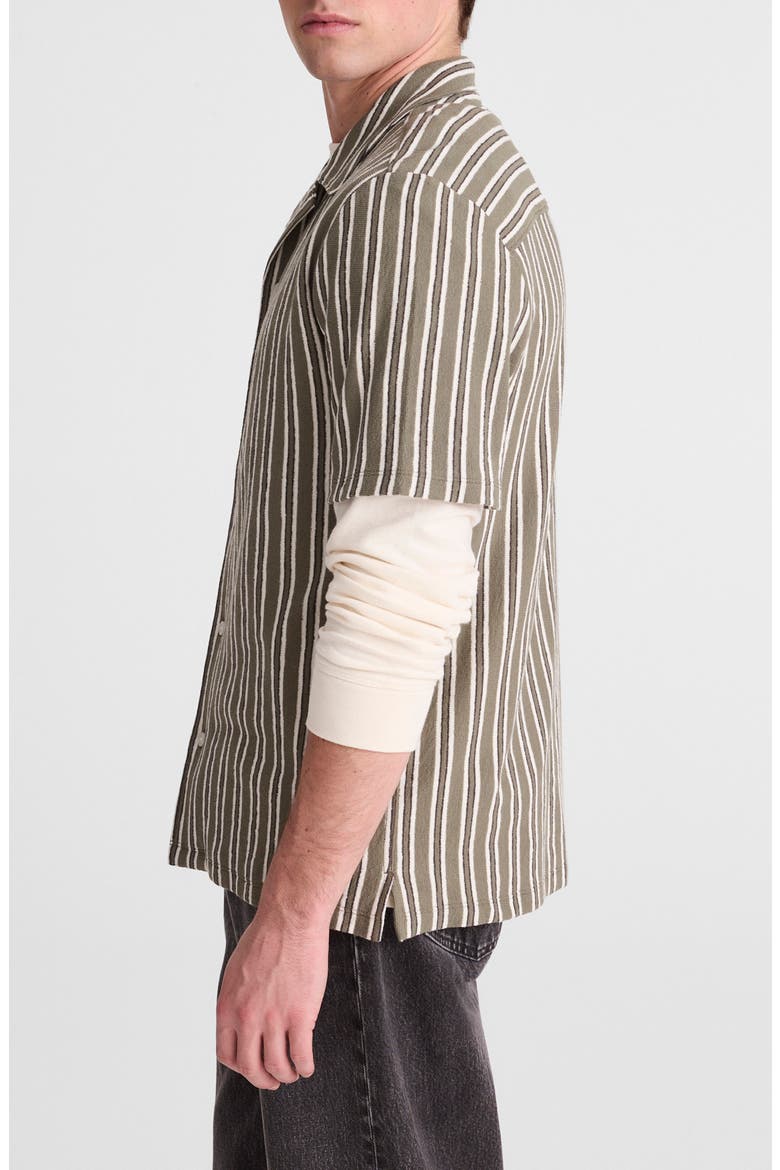 Seaport Terry Camp Shirt, Alternate, color, STRIPE OLIVE