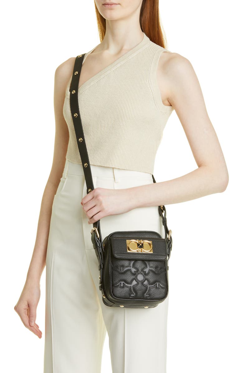 FERRAGAMO Salvatore Ferragamo Iconic Project Leather Camera Bag, Alternate, color,