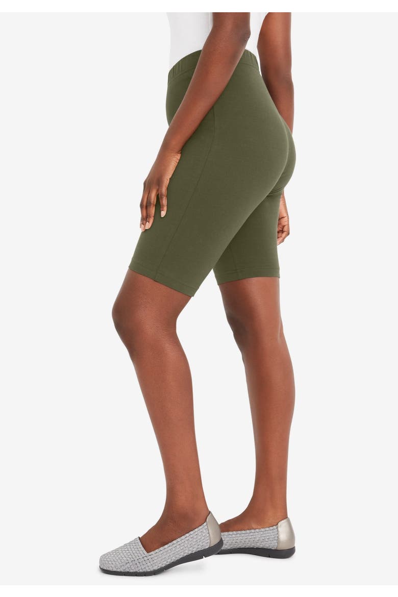 Everyday Stretch Cotton Bike Short, Alternate, color, DARK OLIVE GREEN