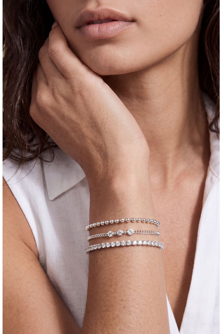 Set of 3 Dainty Bracelets, Alternate, color, SILVER
