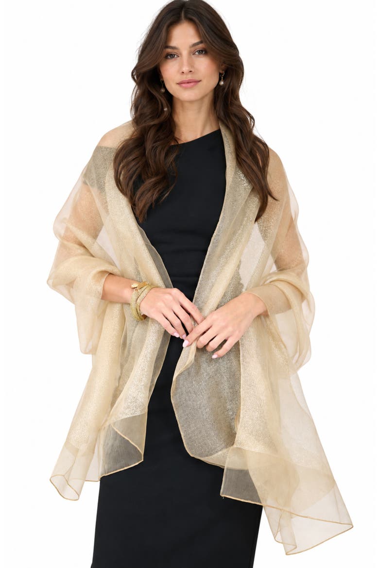 Glitz & Glam Silk Scarf, Alternate, color, GOLD