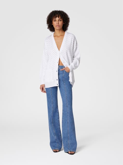 Missoni Tonal Chevron Oversized Cardigan In White