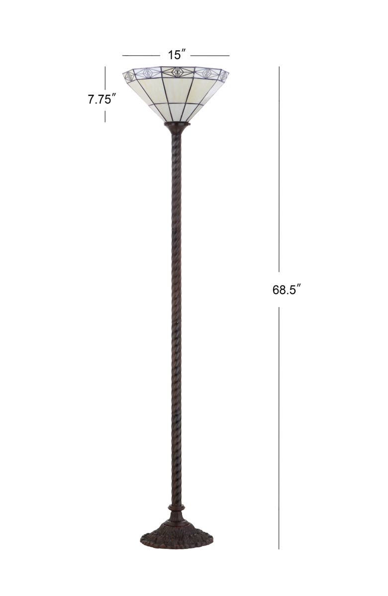 JONATHAN Y Moore Tiffany-Style 68.57" Torchiere LED Floor Lamp, Bronze, Alternate, color, Bronze