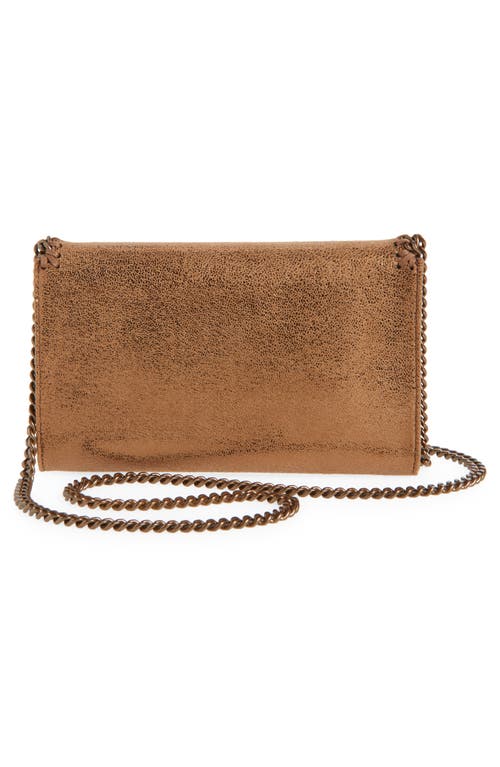 Stella Mccartney Falabella Shiny Dot Faux Leather Wallet On A Chain In Brown