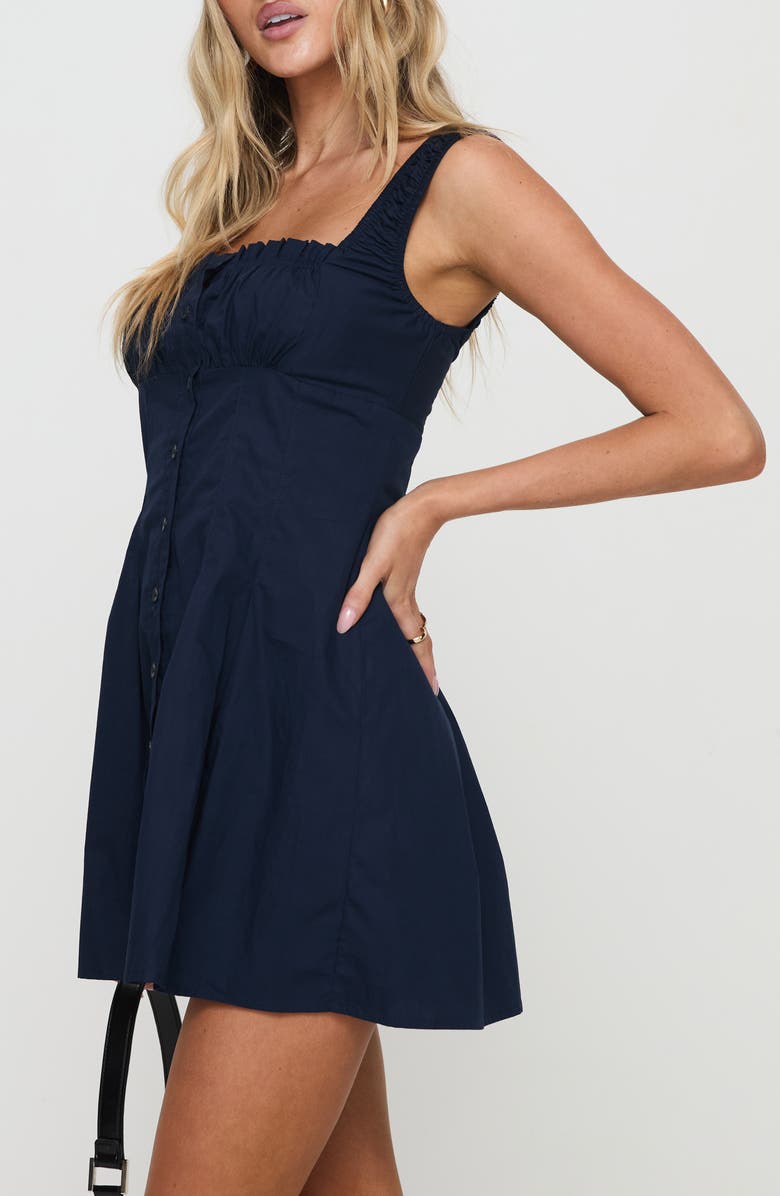 Princess Polly Wait for You Cotton Minidress, Alternate, color, Navy