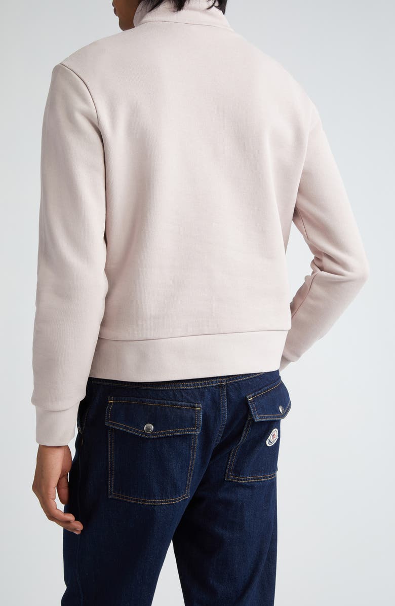 Moncler Logo Patch Quarter Zip Pullover, Alternate, color, 