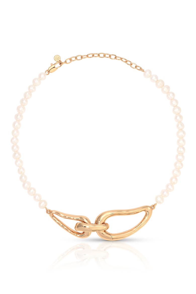 Molten Muse Freshwater Pearl Necklace, Main, color, GOLD